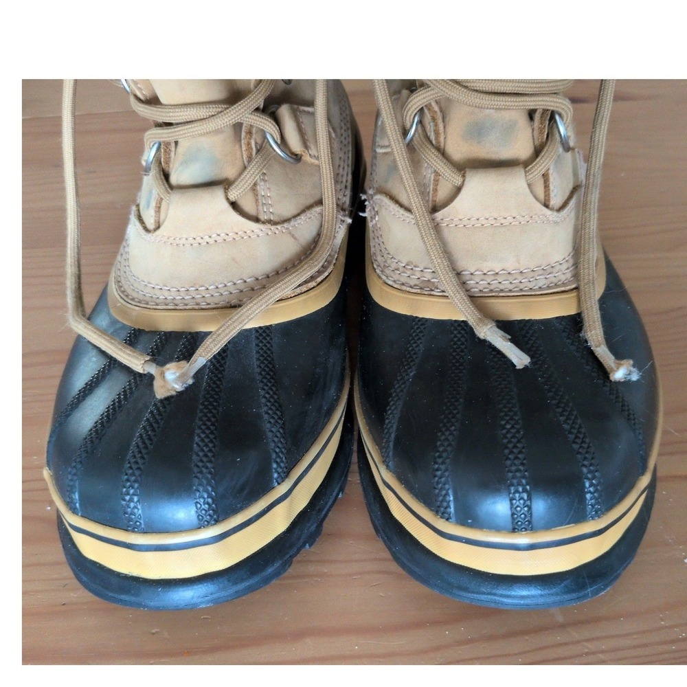 Sorel Caribou Snow Boots Womens 8 Waterproof Leather Shearling Lined Winter Buff - Picture 10 of 11